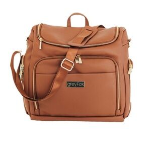 Grey Fox Acorn Diaper Bag Backpack - Vegan Leather